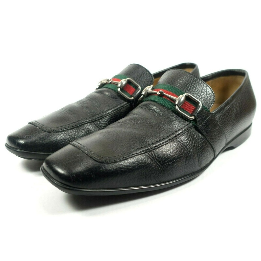 Gucci Horsebit Loafer Black Leather Slip On Shoes - Picture 2 of 8